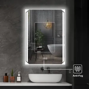 LED kúpeľňové zrkadlo 60 x 80 cm s odmlžovaním