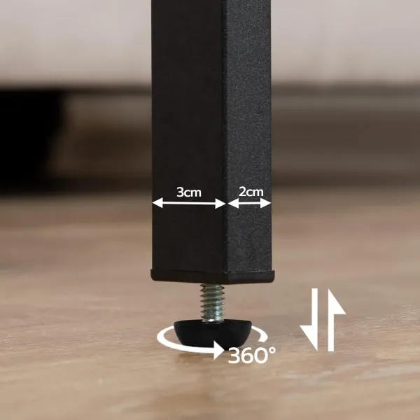 Nočný stolík Vasagle Drill 30 cm s nabíjacou stanicou sivý/čierny