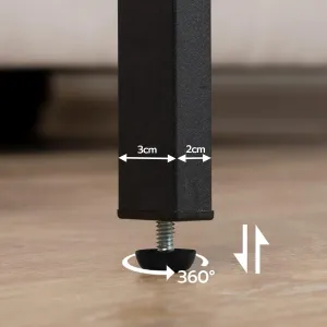 Nočný stolík Vasagle Drill 30 cm s nabíjacou stanicou sivý/čierny