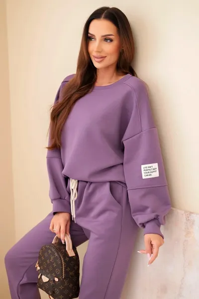 Legínovo Súprava mikina + nohavice maslová biela Farba: Modrá, Veľkosť: UNI