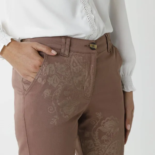 Chino nohavice s paisley potlačou