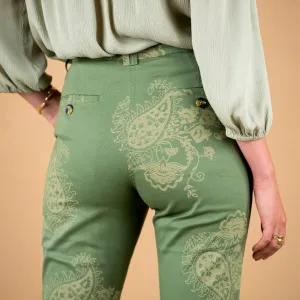 Chino nohavice s paisley potlačou