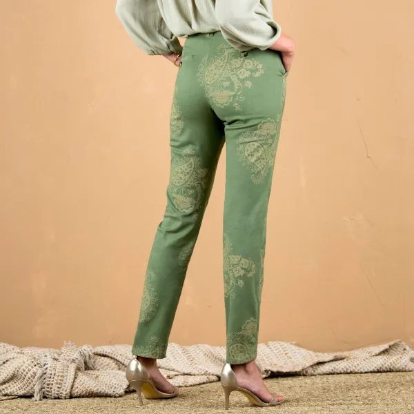 Chino nohavice s paisley potlačou