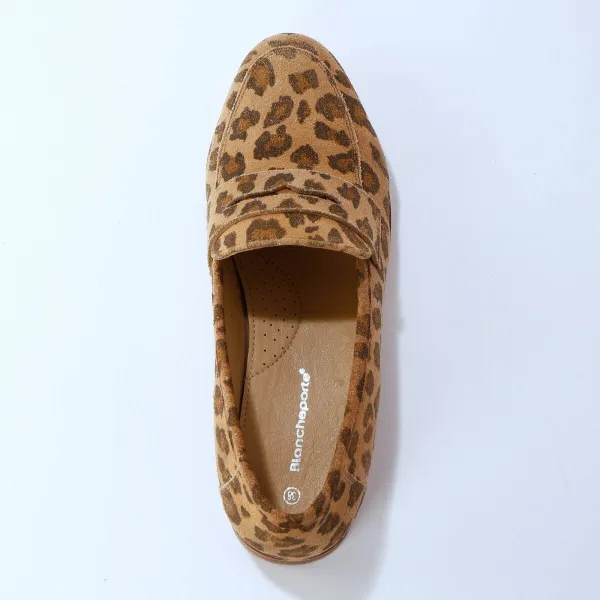 Kožené mokasíny s leoparďou potlačou