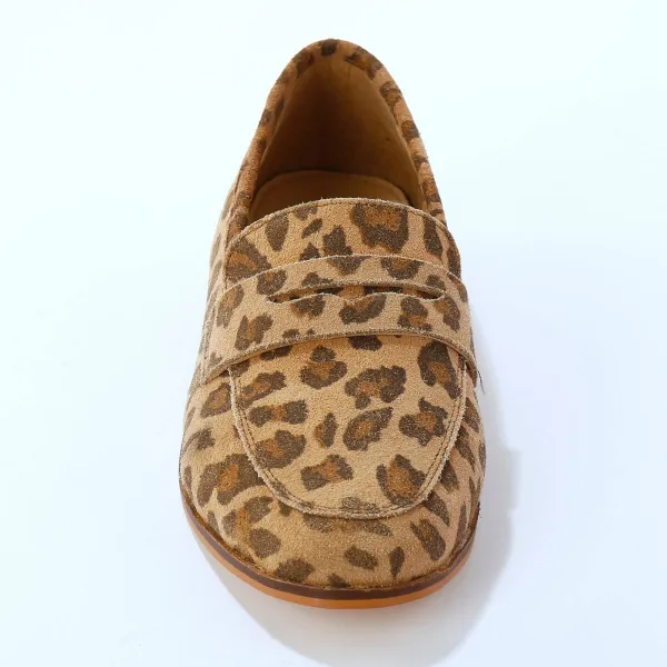 Kožené mokasíny s leoparďou potlačou