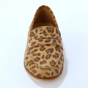 Kožené mokasíny s leoparďou potlačou