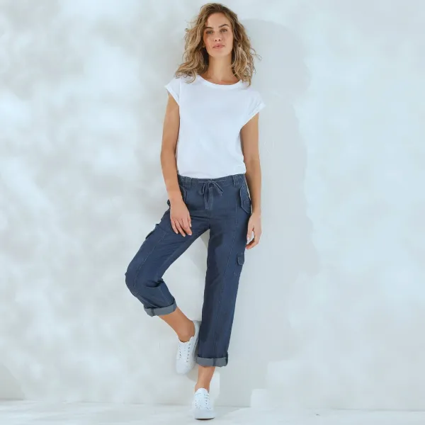 Nohavice s vreckami z denimu