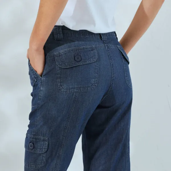 Nohavice s vreckami z denimu