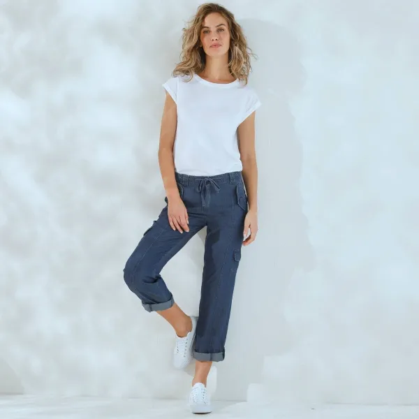 Nohavice s vreckami z denimu