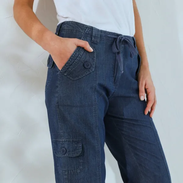 Nohavice s vreckami z denimu