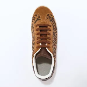 Vintage tenisky z koženej usne a s leopardím vzorom