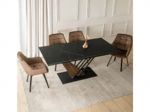 JAKS Rozkladací stôl Rex 180 - 240 cm orech čierny mramor