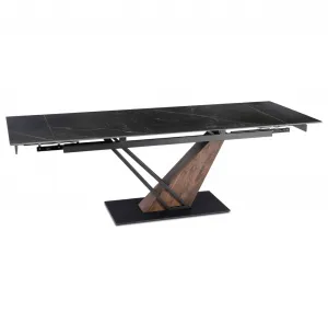 JAKS Rozkladací stôl Rex 180 - 240 cm orech čierny mramor
