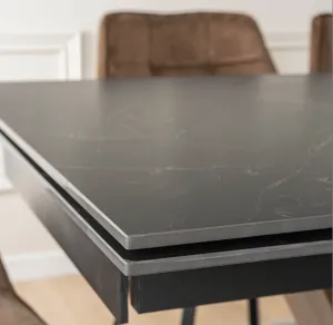 JAKS Rozkladací stôl Rex 180 - 240 cm orech čierny mramor