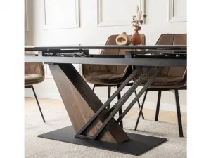 JAKS Rozkladací stôl Rex 180 - 240 cm orech čierny mramor