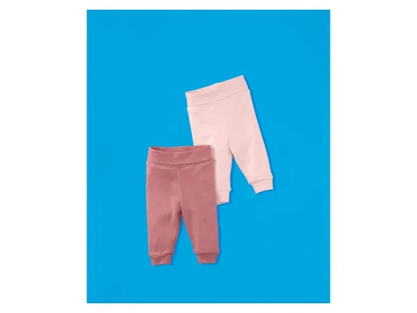 lupilu® Detské tepláky pre bábätká, 2 kusy (bledoružová/ružová, 50/56)