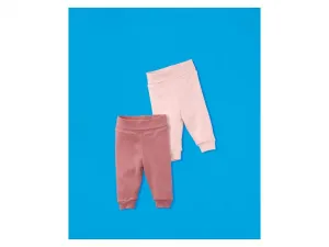 lupilu® Detské tepláky pre bábätká, 2 kusy (bledoružová/ružová, 50/56)