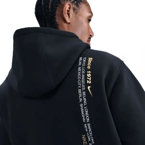 Pánska mikina s kapucňou NIKE M NK CLUB BB PO HDY SWSH SPORT BLACK METALLIC GOLD