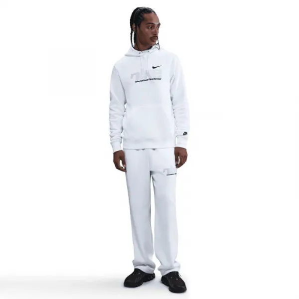 Pánska mikina s kapucňou NIKE M NK CLUB BB PO HDY SWSH SPORT WHITE METALLIC SILVER