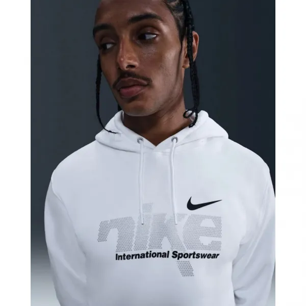 Pánska mikina s kapucňou NIKE M NK CLUB BB PO HDY SWSH SPORT WHITE METALLIC SILVER