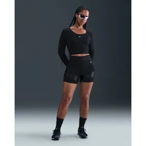 Dámske tréningové tričko s dlhým rukávom NIKE PRO W NP DF LS TOP GG SHINE BLACK ANTHRACITE WHITE