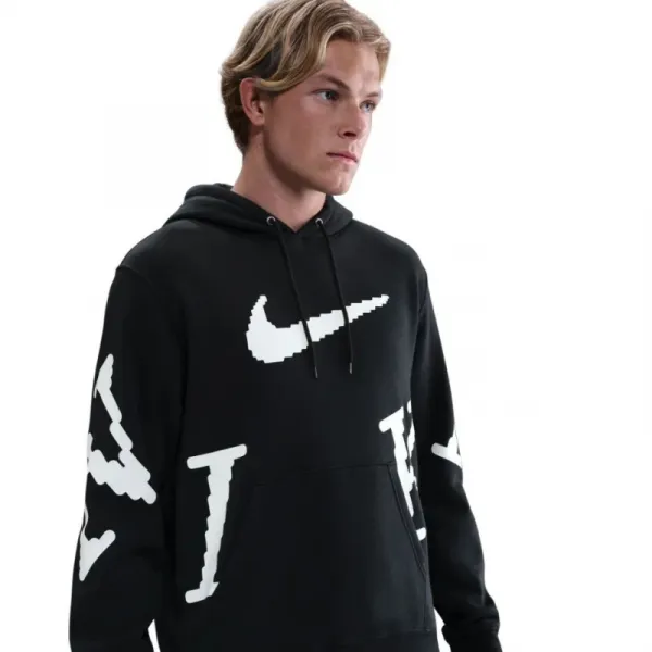 Pánska mikina s kapucňou NIKE M NK CLUB BB GX HDY NEO VAR BLACK WHITE