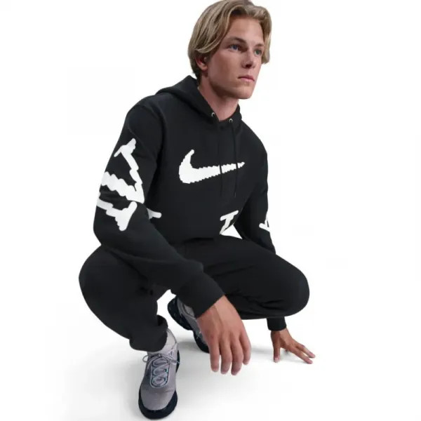 Pánska mikina s kapucňou NIKE M NK CLUB BB GX HDY NEO VAR BLACK WHITE