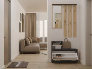 TP Living Predsieňová stena GARDE 85 cm antracit/dub artisan