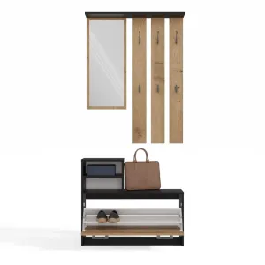 TP Living Predsieňová stena GARDE 85 cm antracit/dub artisan