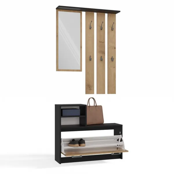 TP Living Predsieňová stena GARDE 85 cm antracit/dub artisan