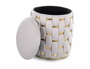 Signal Taburet Tiara Velvet s úložným prostorem světle béžový