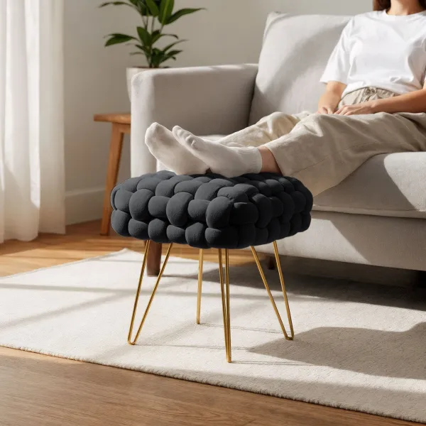 Ak furniture Taburet Dotty černý