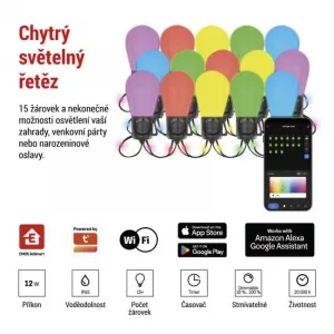 EMOS Světelný LED řetěz GoSmart 150 cm vícebarevný