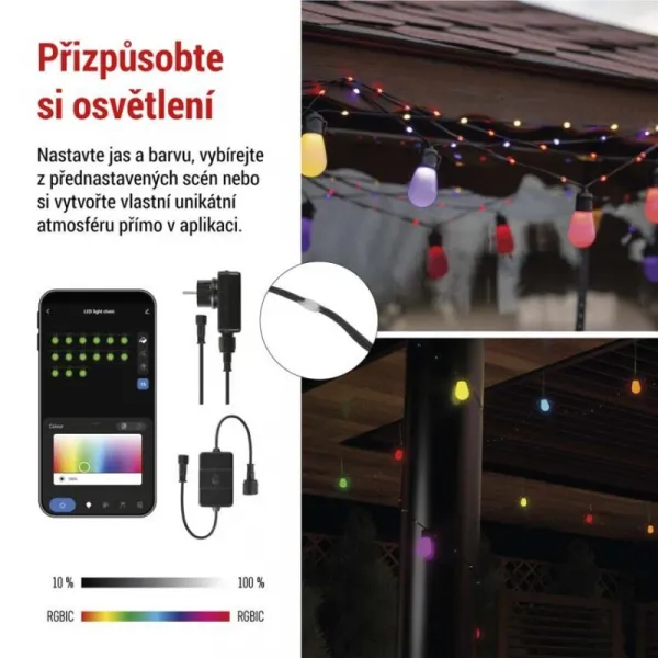 EMOS Světelný LED řetěz GoSmart 150 cm vícebarevný