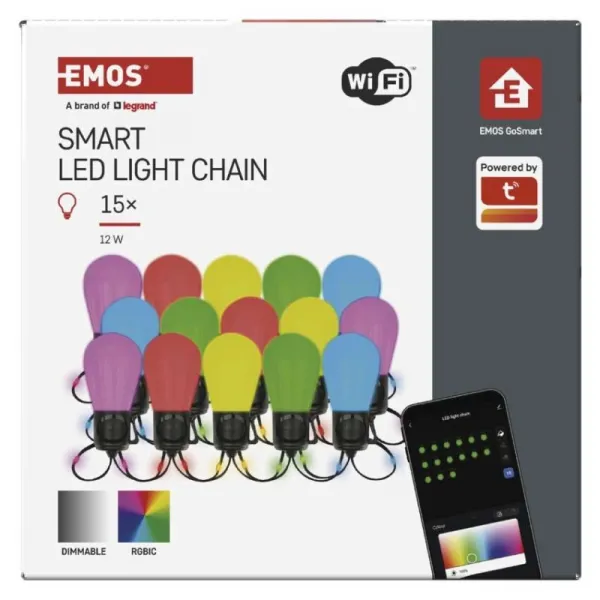 EMOS Světelný LED řetěz GoSmart 150 cm vícebarevný
