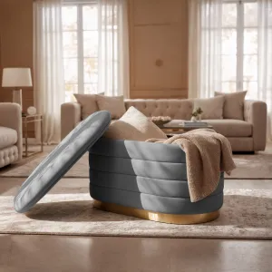 Ak furniture Taburet Bella grafitový