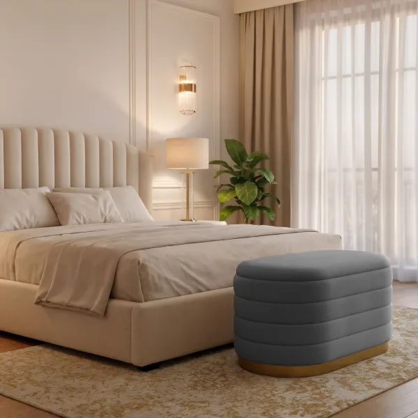 Ak furniture Taburet Bella grafitový