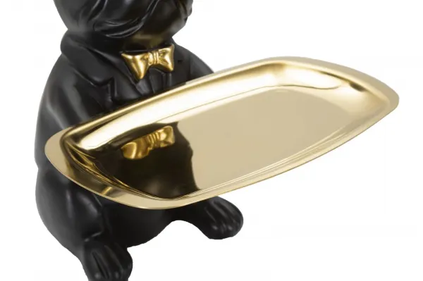 Mauro Ferretti Dekorace s táckem Bull Dog 19 cm černá/zlatá