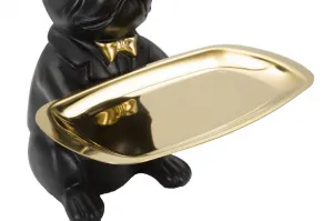 Mauro Ferretti Dekorace s táckem Bull Dog 19 cm černá/zlatá