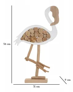 Mauro Ferretti Drevená dekorácia Flamingo Nature 56 cm hnedá