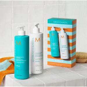Moroccanoil Repair Shampoo & Conditioner Duo sada pre poškodené, chemicky ošetrené vlasy