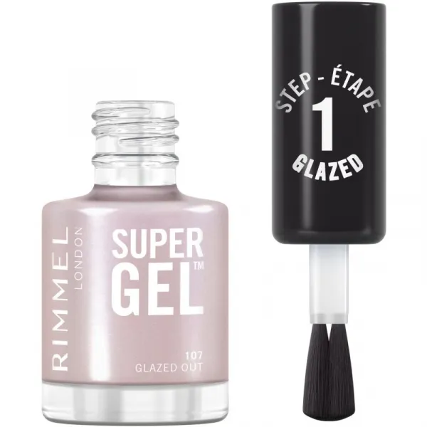 Rimmel Super Gel gélový lak na nechty bez použitia UV/LED lampy odtieň 107 Glazed Out 12 ml