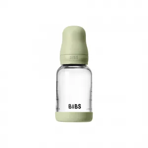 BIBS antikoliková sklenená fľaša so silikónovým cumlíkom 120ml - Sage