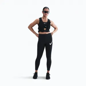 Dámske kompresné legíny NIKE W NK DF TEMPO HR 7 8 TGT SWHBR BLACK REFLECTIVE SILV WHITE