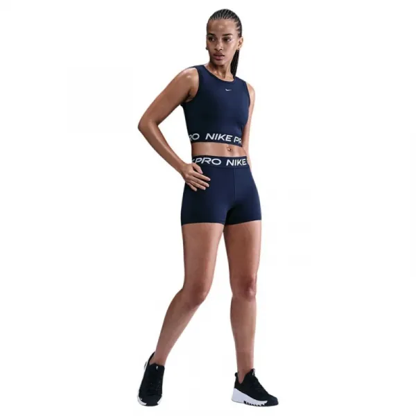 Dámske tréningové tričko bez rukávov NIKE PRO DF CROP TANK MIDNIGHT NAVY WHITE