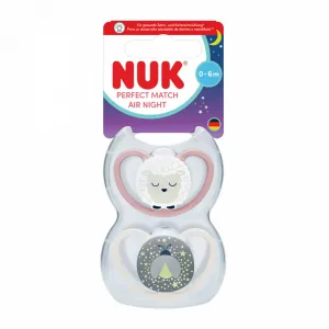 Dojčenský cumlík  NUK Perfect Match Air Night FIREFLY/SHEEP 0-6m 2ks 0-6 m
