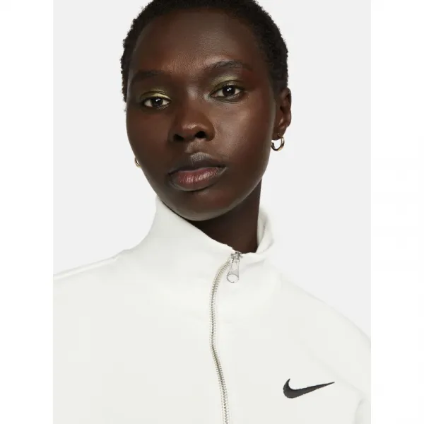 Dámska mikina s 1 2 zipsom NIKE W NSW PHNX FLC QZ CROP SAIL BLACK