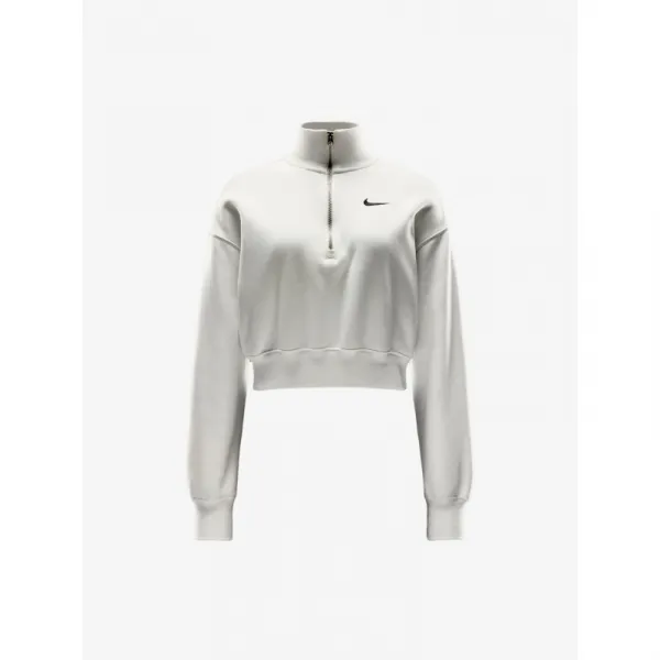 Dámska mikina s 1 2 zipsom NIKE W NSW PHNX FLC QZ CROP SAIL BLACK
