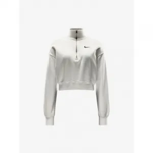 Dámska mikina s 1 2 zipsom NIKE W NSW PHNX FLC QZ CROP SAIL BLACK