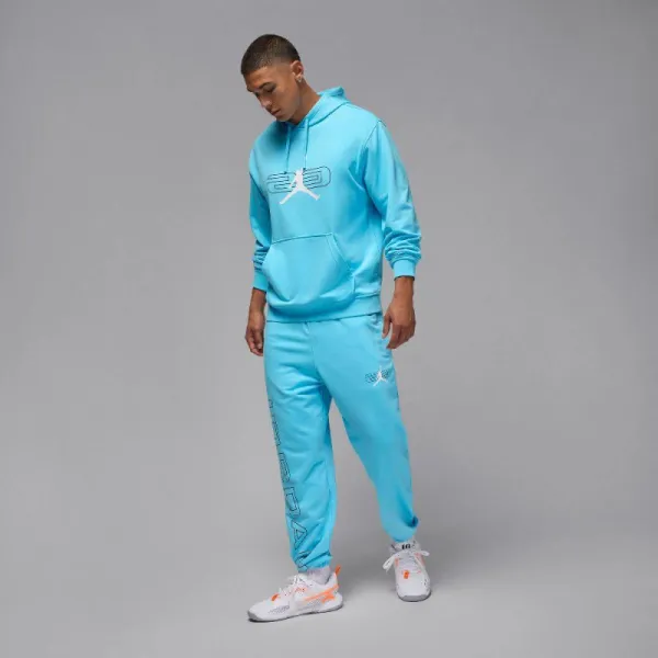 Pánska mikina s kapucňou NIKE JORDAN SPORT CROSSOVER BLUE CHILL BLACK WHITE